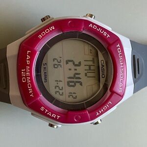 Casio Tough Solar Smartwatch - Pink and Gray